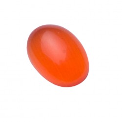 SYNTHETIC CAT'S EYE COLOR N.5 ORANGE OVAL CABOCHON SPECIAL CUT
