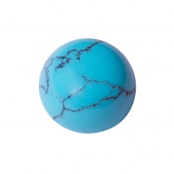 SYNTHETIC TURQUOISE WITH MATRIX ROUND CABOCHON