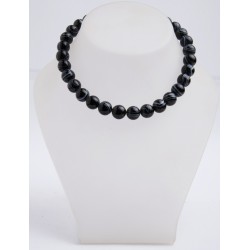 BLACK AGATE BANDED STRING ROUND 12 mm