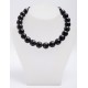 BLACK AGATE BANDED STRING ROUND 16 mm