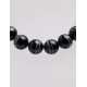 BLACK AGATE BANDED STRING ROUND 18 mm