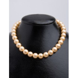 SHELL PEARL N.204 COLOR PEACH LIGHT ROUND BEADS 12 mm STRING 40cm