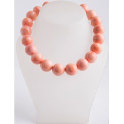 MOMO DYED CORAL ROUND BEADS 20mm STRING 40cm