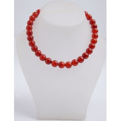 RED AGATE ROUND BEADS 12mm STRING 40cm