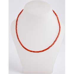 RED AGATE CYLINDRICAL BEADS 4Χ4mm STRING 40cm