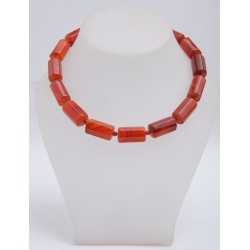 RED AGATE HEXAGON BEADS STRING 40cm 