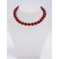 RED AGATE ROUND FACET BEADS 12 mm STRING 40cm