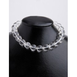 CRYSTAL ROUND FACET BEADS 16mm STRING 40cm