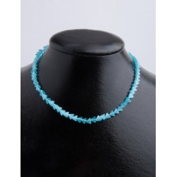 SYNTHETIC CAT'S EYE N.27 COLOR BLUE TRIANGLE BEADS 6mm STRING 40cm