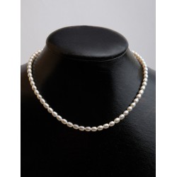 FRESH WATER PEARL WHITE RISE BEADS 4-4.5mm STRING 40cm 