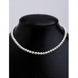 FRESH WATER PEARL WHITE A' ROUND BEADS 5,5-6mm STRING 40cm