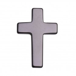 BLACK AGATE CROSS WITH SIDE HOLE 50X34mm