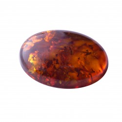 PRESSED AMBER OVAL CABOCHON 
