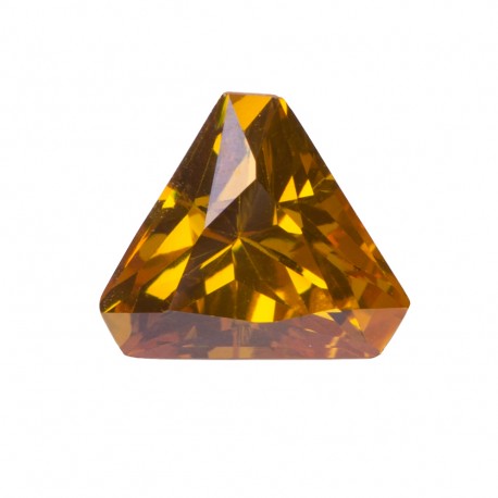 CUBIC ZIRCONIA YELLOW TRIANGLE CUT FACET SPECIAL CUT