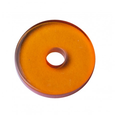 NATURAL AMBER ROUND FLAT WITH HOLE SPECIAL CUT 