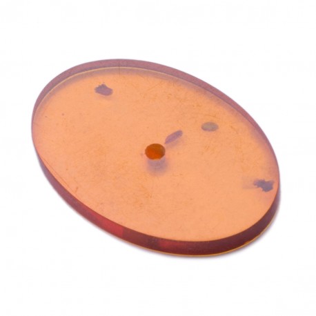 NATURAL AMBER OVAL FLAT WITH HOLE SPECIAL CUT 
