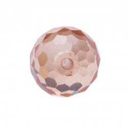 CUBIC ZIRCONIA CHAMPAGNE FACET BALL WITH HOLE