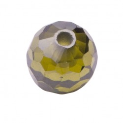 CUBIC ZIRCONIA PERIDOT FACET BALL (WITH HOLE 0.8mm)