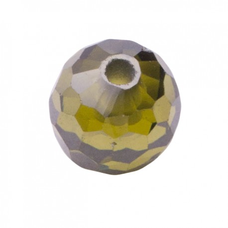 CUBIC ZIRCONIA PERIDOT FACET BALL (WITH HOLE 0.8mm)