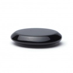 BLACK AGATE OVAL LOW CABOCHON WITH INSIDE ANGLE