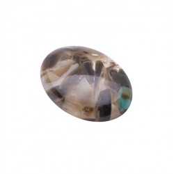  MOTHER OF PEARL BLACK RECOMPOSE OVAL CABOCHON