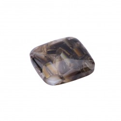  MOTHER OF PEARL BLACK RECOMPOSE CUSHION CABOCHON