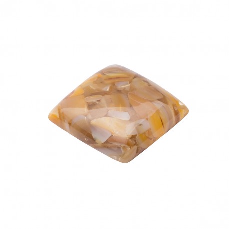  MOTHER OF PEARL GOLD RECOMPOSE SQUARE CABOCHON 