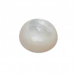 MOTHER OF PEARL WHITE WHITE ROUND CABOCHON