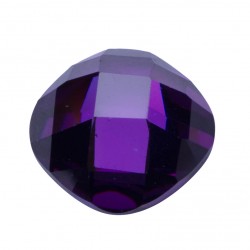 CUBIC ZIRCONIA AMETHYST ROUNDISH SQUARE CHECKER TOP SPECIAL CUT