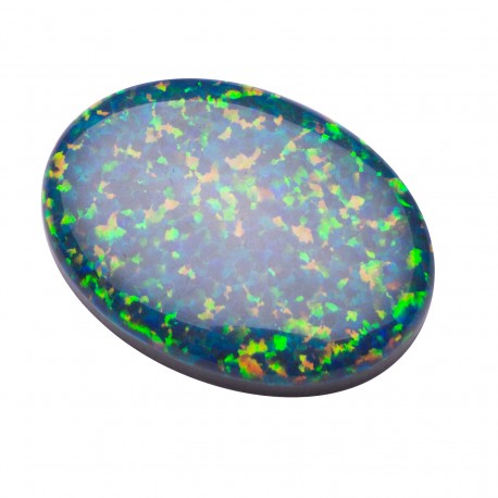 SYNTHETIC OPAL 513 GREEN OVAL CABOCHON SPECIAL CUT
